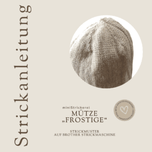 Mütze „Frostige“ quergetrickt. Dein Start in die Strickmaschinenwelt