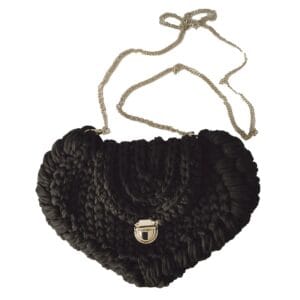 herzförmige Tasche, kleine Tasche, schwarz